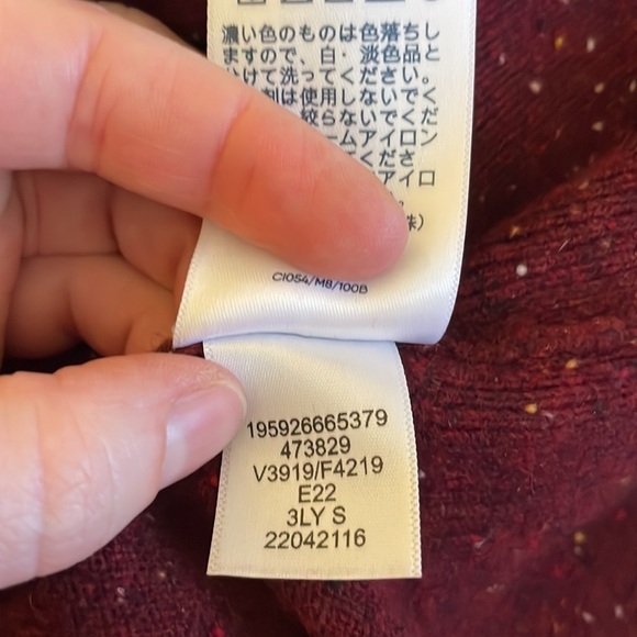 Lands' End Cashmere Turtleneck Sweater in Burgundy Donegal Size Small - Picture 9 of 9